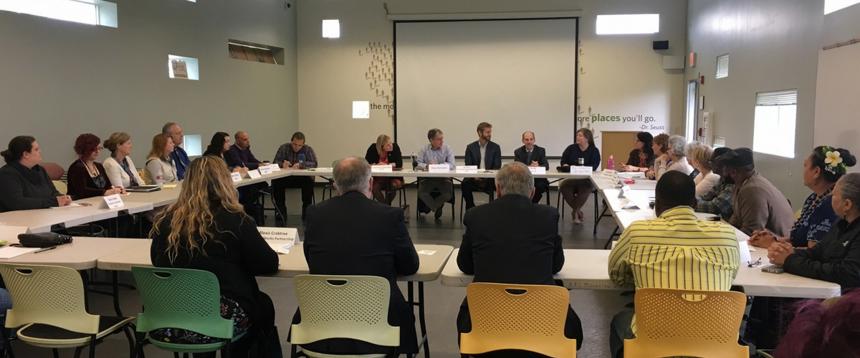 Photo of meeting in Mountain View Community Room