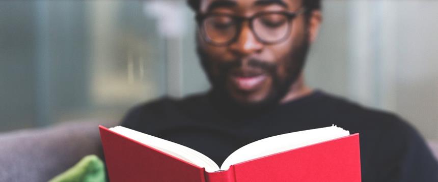 Man reading book