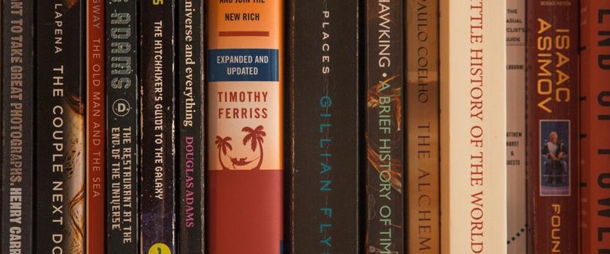 Assorted book spines