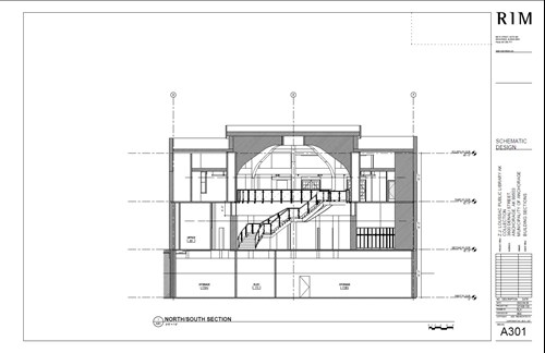A schematic drawing from RIM Architects showing the layout of the Alaska Wing to include a new staircase from the rotunda to the ground floor.