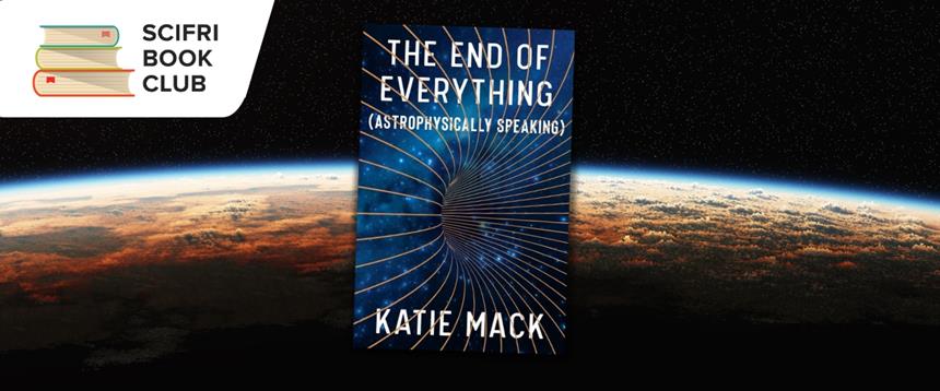 Photo of planet horizon with cover for The End of Everything (Astrophysically Speaking) by Katie Mack