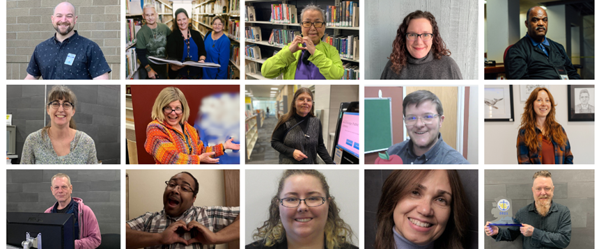 15-photo collage of Anchorage Public Library staff